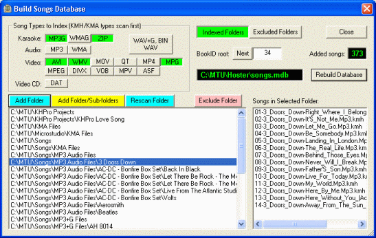 Build Database showing Indexed folders